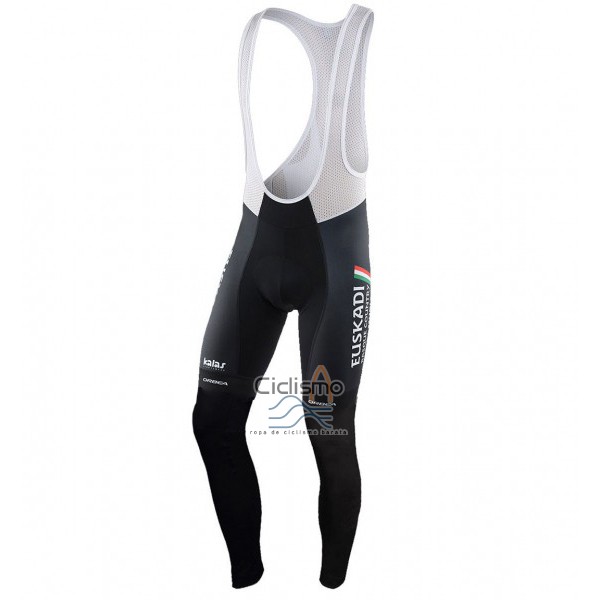 Euskadi Ropa Ciclismo Culotte Largo 2017 Hombre Mangas Largas Negro y Verde